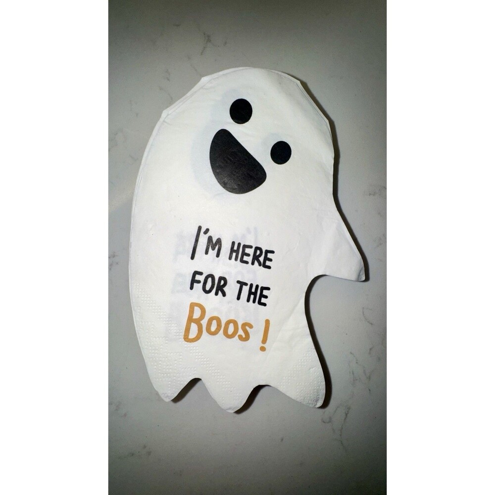 Vintage Halloween Ghost Paper Napkins “I'm Here For The Boos” 45 ct!!!